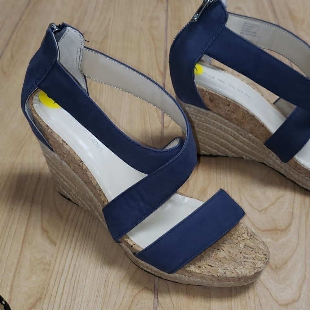 ADRIENNE VITTADINI NAVY BLUE STRAPPY ESPADRILLES, SIZE 9 - NEW - Picture 10 of 10